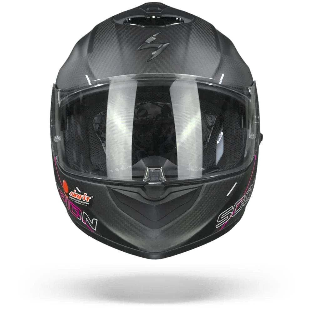 Scorpion EXO-1400 Carbon Air Drik Mat Zwart Roze Integraalhelm